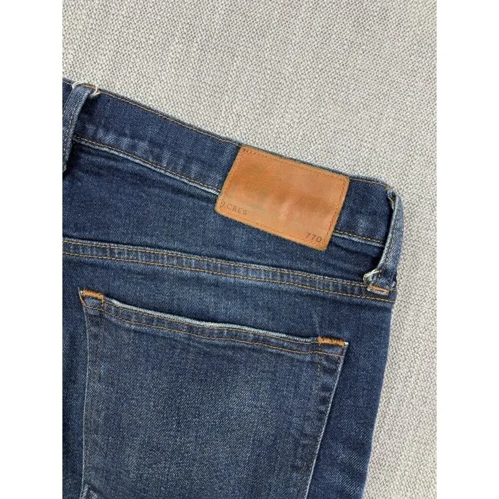 J.Crew 770 Straight Jeans Men’s 34x34 Dark Wash Stretch Denim Classic 5 Pocket